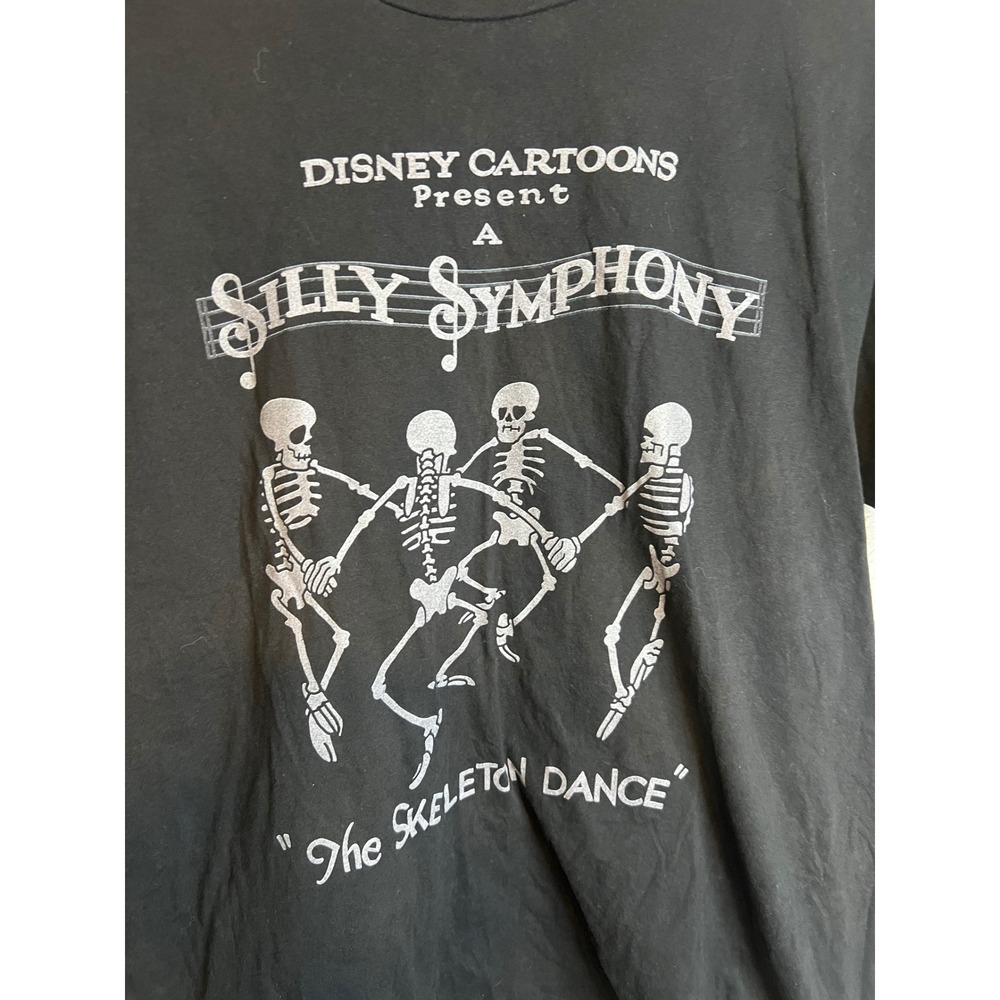 Disney Silly Symphony The Skeleton Dance Graphic T-Shirt Black Mens XL